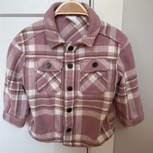 Little Co Pink Flannel Shacket - 100% Organic Cotton
24M